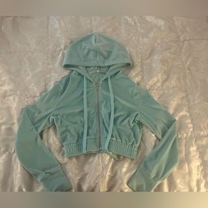 turquoise velvet amazon tracksuit